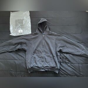 Yeezy Gap x Balenciaga Black Double Layered Zip Up Hoodie Size L